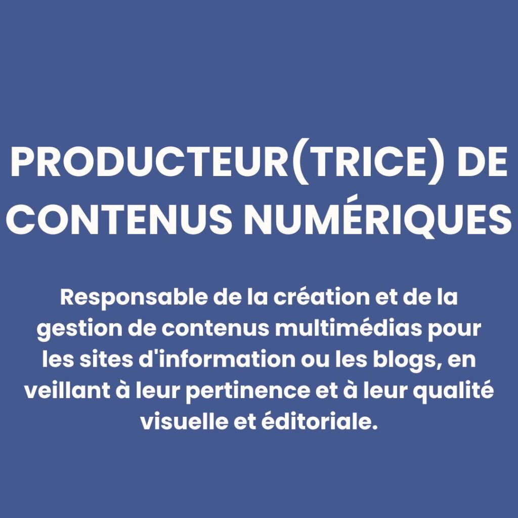 Producteur(trice) de contenus numériques