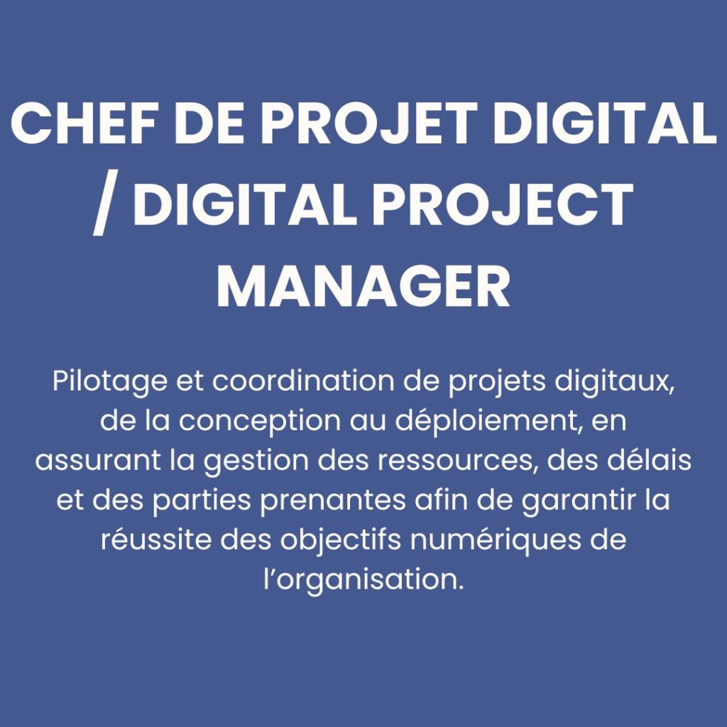 Chef de projet digital _ Digital project manager