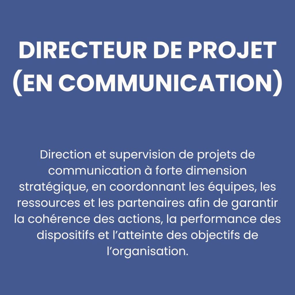 Directeur de projet (en communication)